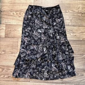 Size Large - Max Studio - Butterfly Printed Midi Skirt